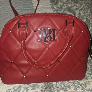 Badgley Mischka Red Quilted Satchel